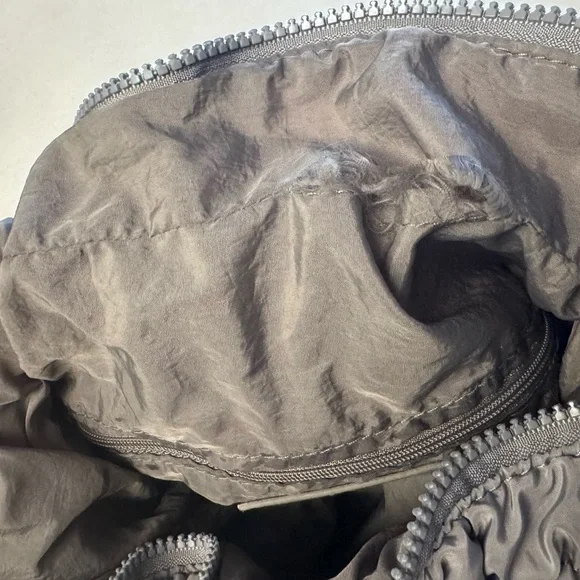 Urban Expressions Puffy Shoulder Bag Gray Ruched Nylon Trendy Puffer Handbag - Picture 6 of 7